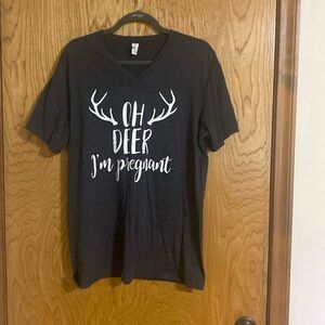 Bella Canvas Large announcement shirt oh deer I’m pregnant maternity large gray